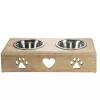 Outlet Kirklands Home Mango Wood Heart Cutout Dog Bowl