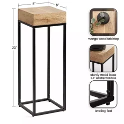 Online Kirklands Home Mango Wood Tabletop Square Side Table Tan