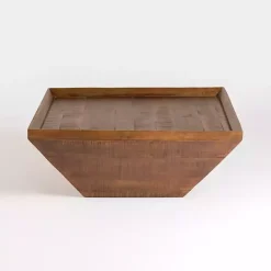Best Kirklands Home Mango Wood Walnut Angled Square Coffee Table Brown