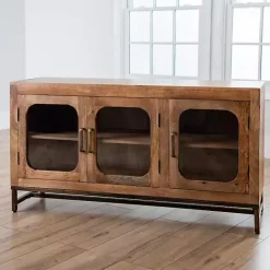 Discount Kirklands Home Manu Mango Wood Media Cabinet Brown