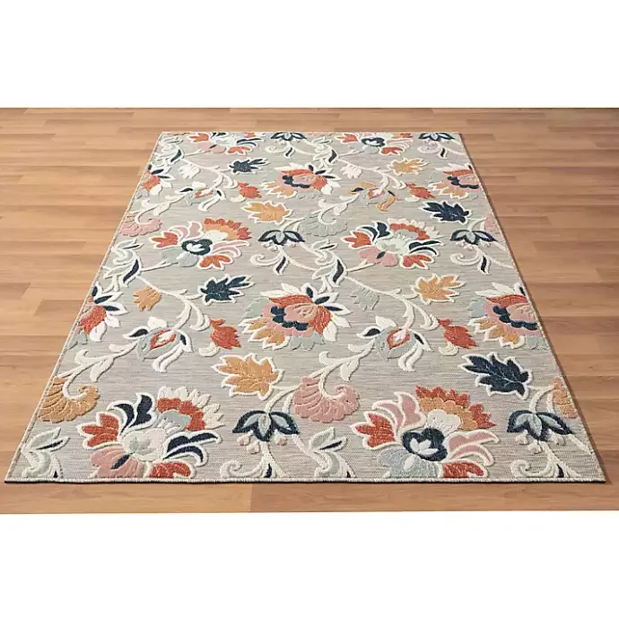 New Kirklands Home Mara Floral Blossom Indoor/Outdoor Area Rug, 5x7