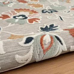 New Kirklands Home Mara Floral Blossom Indoor/Outdoor Area Rug, 5x7