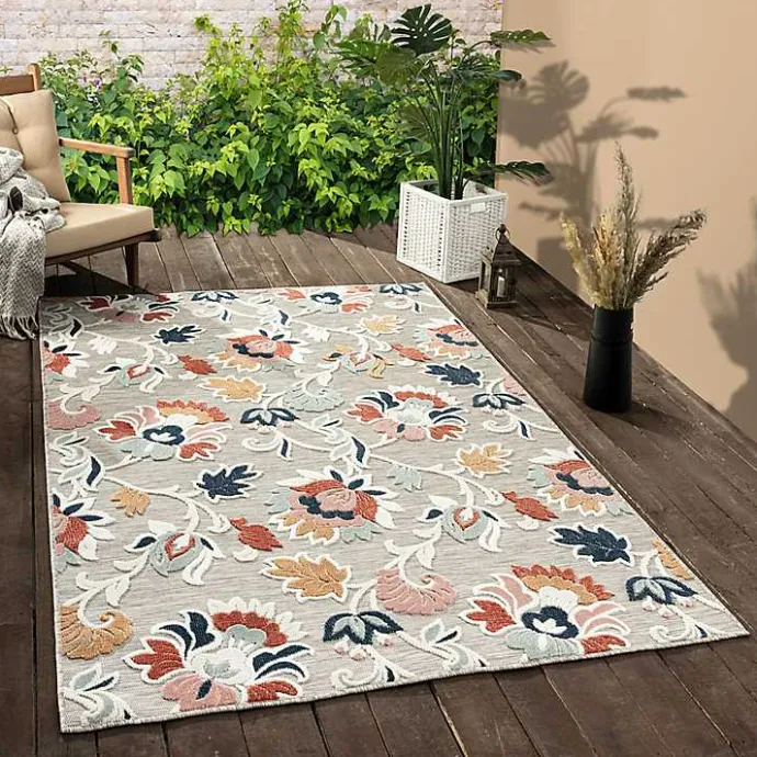 Clearance Kirklands Home Mara Floral Blossom Indoor/Outdoor Area Rug, 7x9