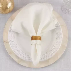 Clearance Kirklands Home Marble and Wood Two Tone 4-pc. Napkin Ring Set