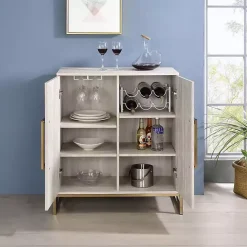 Clearance Kirklands Home Marble Finish Gold Handle Storage Cabinet