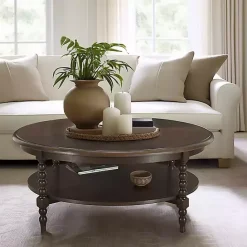 Best Kirklands Home Martha Stewart Round Coffee Table Brown
