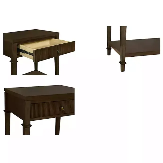 New Kirklands Home Martha Stewart Dark Wood Nightstand Brown