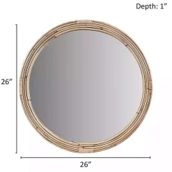 Clearance Kirklands Home Martha Stewart Natural Round Rattan Wall Mirror