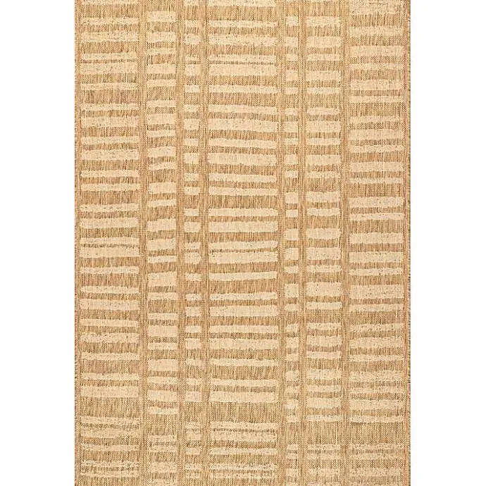 Online Kirklands Home Marti Banded Lines Outdoor Rug, 5x8 Tan
