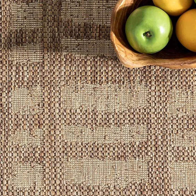 Online Kirklands Home Marti Banded Lines Outdoor Rug, 5x8 Tan