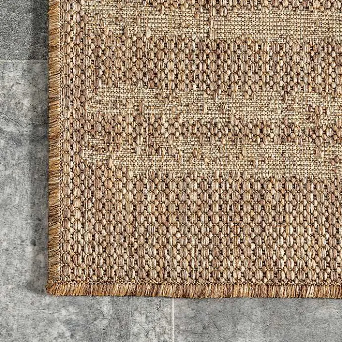 Online Kirklands Home Marti Banded Lines Outdoor Rug, 5x8 Tan