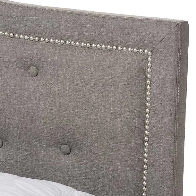 Outlet Kirklands Home Mary Light Button Tufted Full Bed Frame Gray