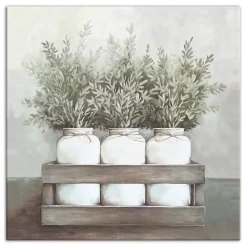 Kirklands Home Mason Jar Greenery Canvas Art Print