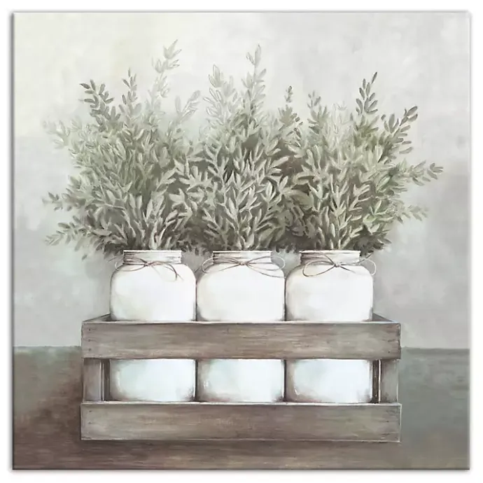 Kirklands Home Mason Jar Greenery Canvas Art Print