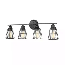 Discount Kirklands Home Matte Cage Shade Vanity Light Black