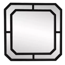 Discount Kirklands Home Matte Black Geometric Square Wall Mirror