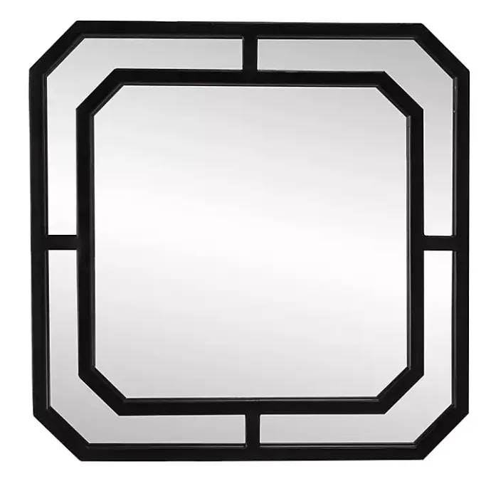 Discount Kirklands Home Matte Black Geometric Square Wall Mirror