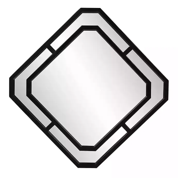 Discount Kirklands Home Matte Black Geometric Square Wall Mirror