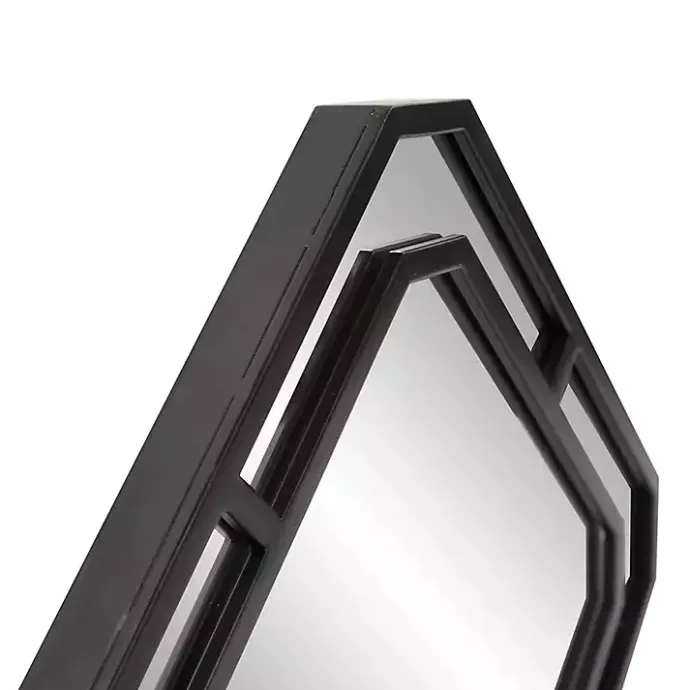 Discount Kirklands Home Matte Black Geometric Square Wall Mirror