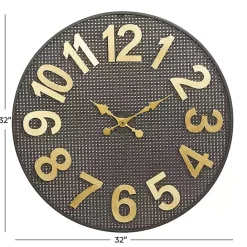 Best Kirklands Home Matte Black Iron Wall Clock, 32 in.