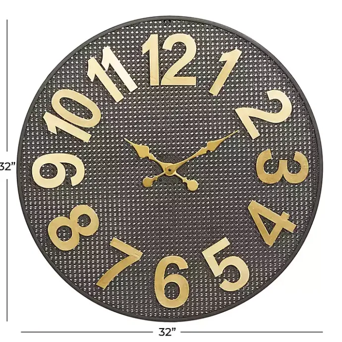 Best Kirklands Home Matte Black Iron Wall Clock, 32 in.