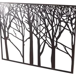 Hot Kirklands Home Matte Metal Tree Frame Wall Plaque Black