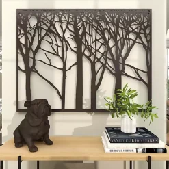 Hot Kirklands Home Matte Metal Tree Frame Wall Plaque Black