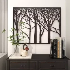 Hot Kirklands Home Matte Metal Tree Frame Wall Plaque Black
