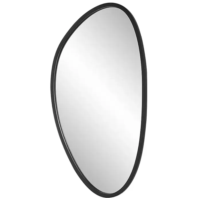 Online Kirklands Home Matte Black Modern Asymmetrical Wall Mirror