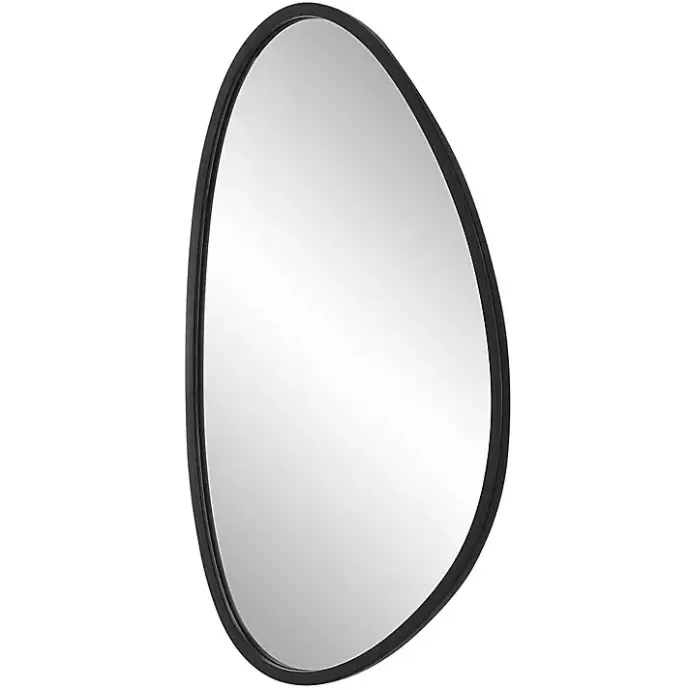 Online Kirklands Home Matte Black Modern Asymmetrical Wall Mirror