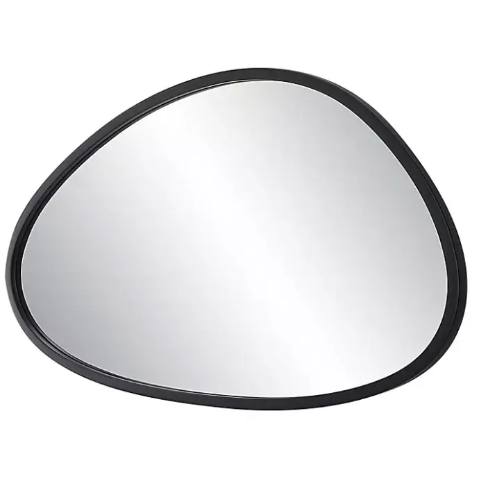 Online Kirklands Home Matte Black Modern Asymmetrical Wall Mirror