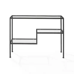 New Kirklands Home Matte Multi Level Console Table Black