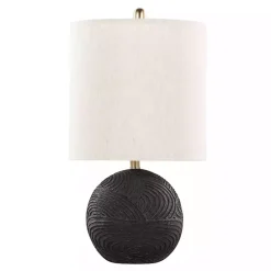 Hot Kirklands Home Matte Black Round Kona Table Lamps, Set of 2 Tan