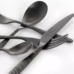 Clearance Kirklands Home Matte Black Steel Diagonal 20-pc. Flatware Set