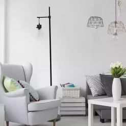Online Kirklands Home Matte Black Stephen Floor Lamp Clear