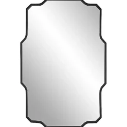 Discount Kirklands Home Matte Black Thin Linear Iron Frame Wall Mirror
