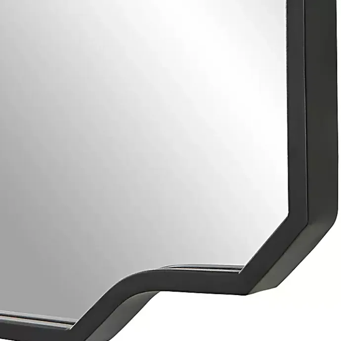 Discount Kirklands Home Matte Black Thin Linear Iron Frame Wall Mirror