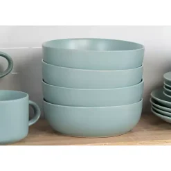Outlet Kirklands Home Matte Mineral Kera 16-pc. Dinnerware Set Blue