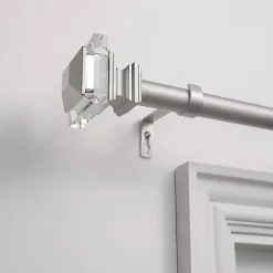 Kirklands Home Matte Adjustable Prism Curtain Rod, 72 in. Silver