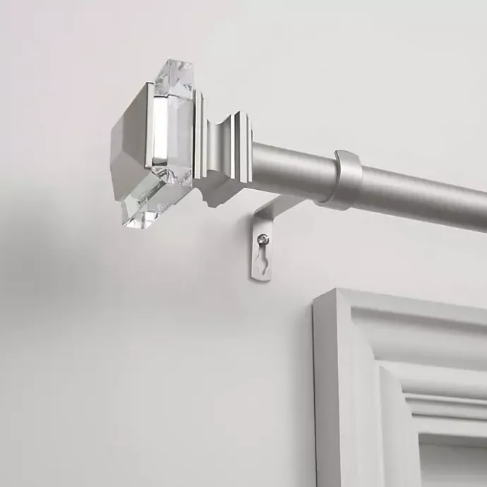 Kirklands Home Matte Adjustable Prism Curtain Rod, 72 in. Silver