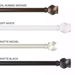 Clearance Kirklands Home Matte Silver Modern Twist Curtain Rod, 120 in.