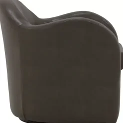 Online Kirklands Home Max Charcoal Faux Leather Swivel Club Accent Chair Gray