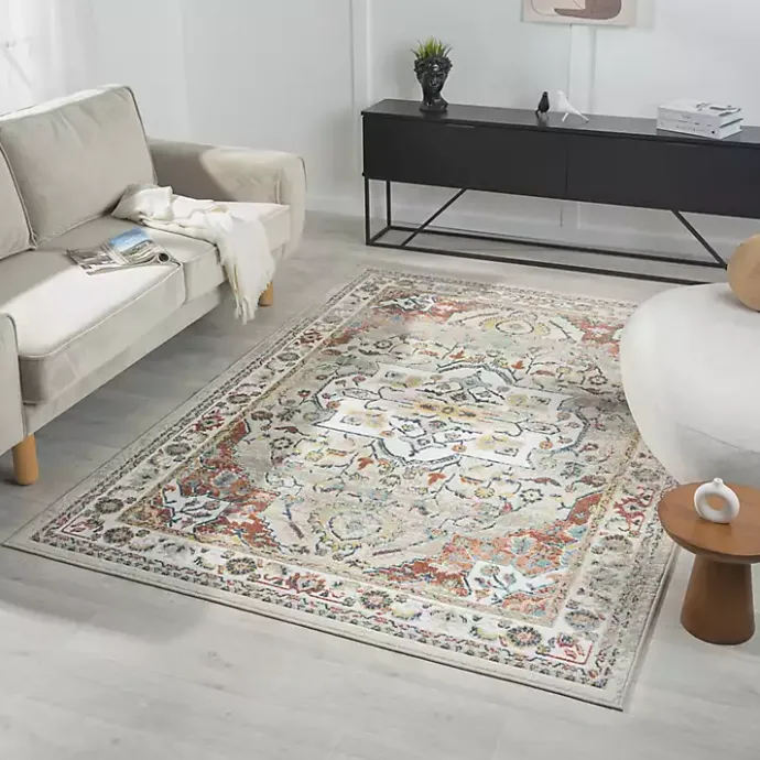 Online Kirklands Home Medallion Ivory Rust Area Rug, 3x6