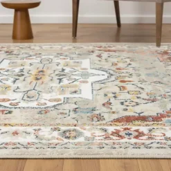 Kirklands Home Medallion Rust Area Rug, 5x7 Ivory