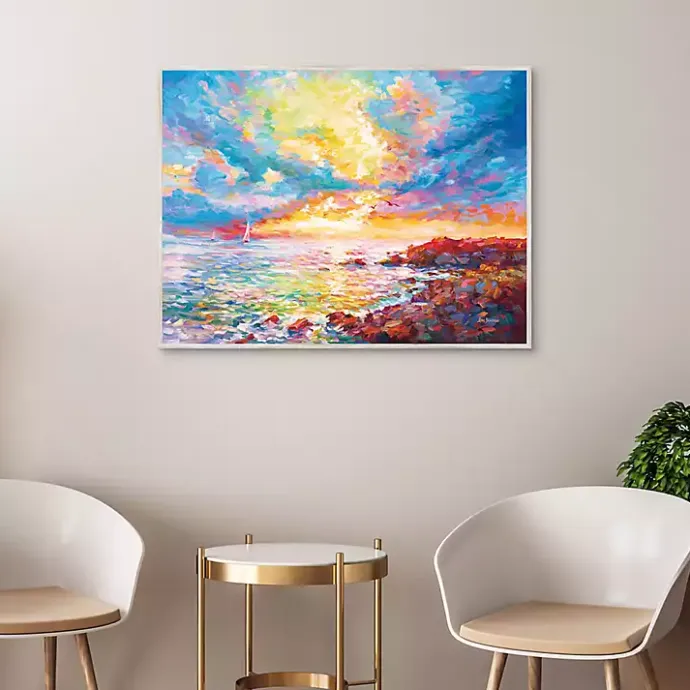 Sale Kirklands Home Mediterranean Sunset Framed Canvas Art Print