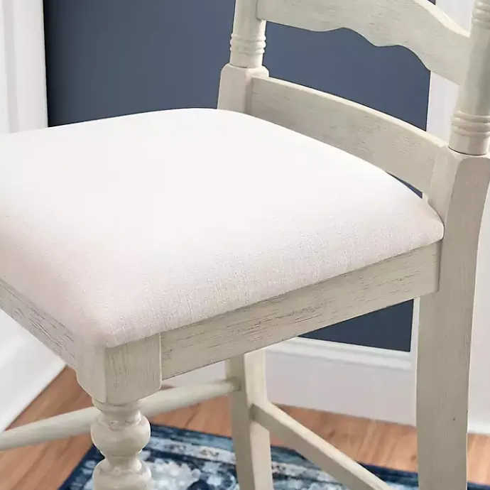 New Kirklands Home Melvin Distressed wash Bar Stool White