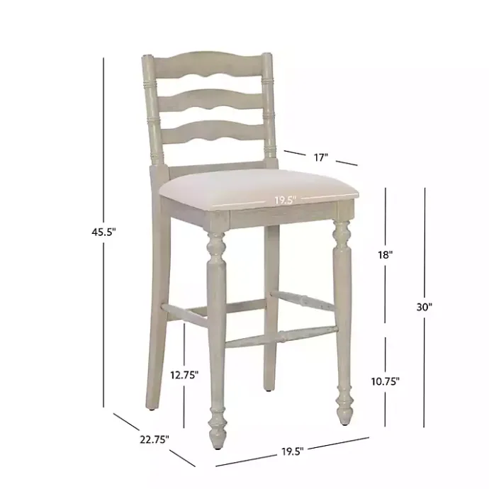 New Kirklands Home Melvin Distressed wash Bar Stool White