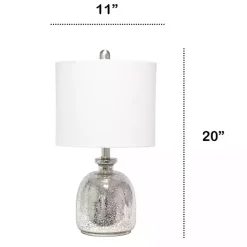 Online Kirklands Home Mercury Hammered Glass Shade Table Lamp White