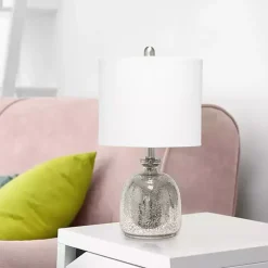 Online Kirklands Home Mercury Hammered Glass Shade Table Lamp White
