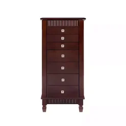 Kirklands Home Merlot Wood 7-Drawer Joslyn Jewelry Armoire Brown